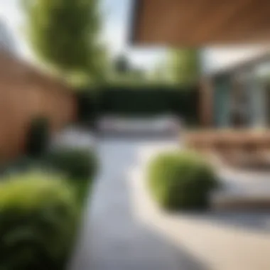 Integration of a Modern Patio with Garden Features A modern patio area integrated with garden features for a seamless look