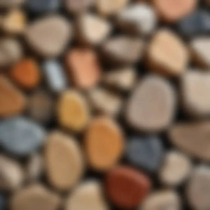 Close-up of natural stones showcasing their unique textures