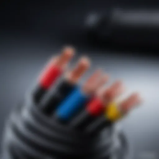 Close-up view of NYM cables showcasing insulation and conductor quality