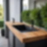 Stylish outdoor sink with heating feature