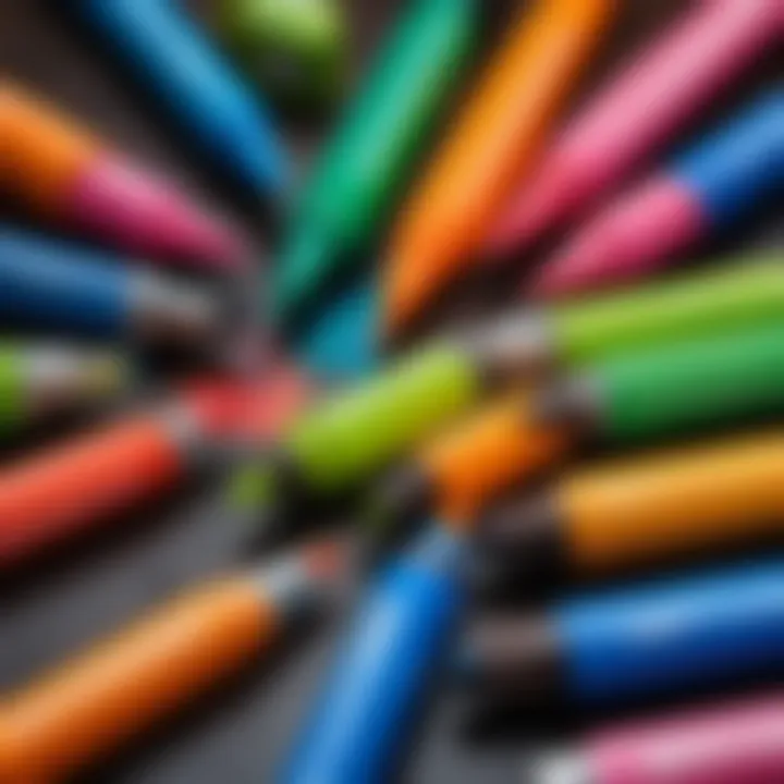 Vibrant examples of paint markers on various surfaces