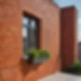 Vibrant colors applied to a brick wall on a balcony