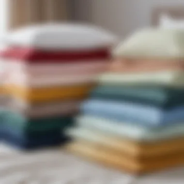 Color palette displaying a variety of percale fabric options for bedding.