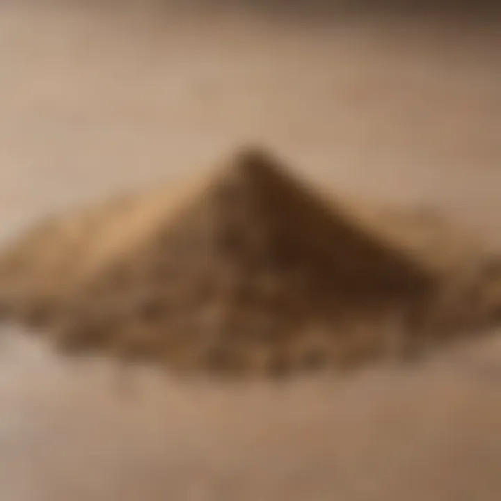 Close-up of materials used in semi-dry screed application