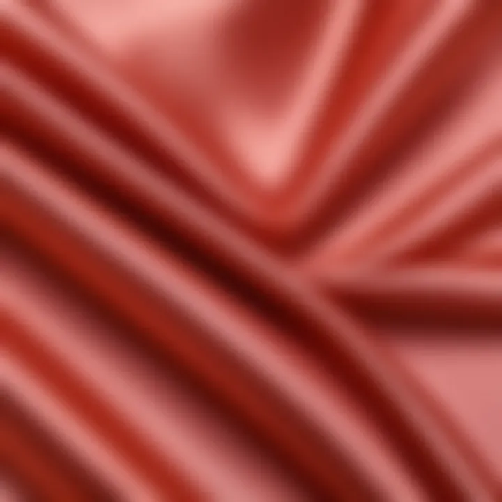 Close-up view of the texture of polysatin fabric