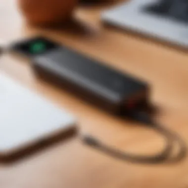 Innovative Power Bank Design A sleek and modern power bank showcasing its capacity