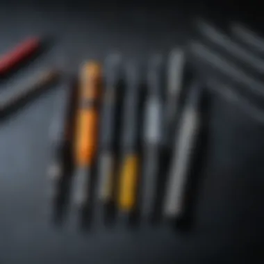 An assortment of precision screwdrivers arranged for easy selection