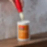 PVA glue container with wallpaper paste