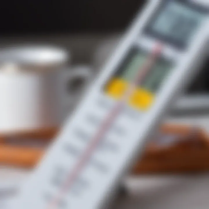 A quality assurance badge on a thermometer package