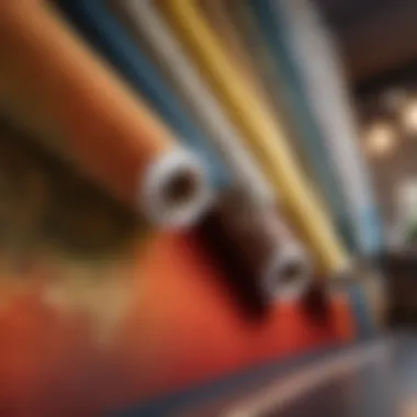 Selecting High-Quality Wallpaper High-quality wallpaper rolls in a display