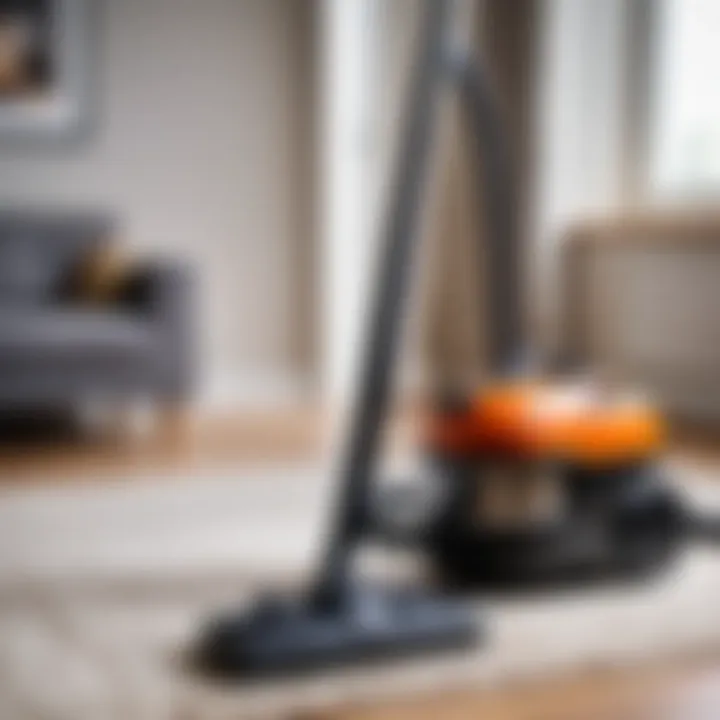 A quiet construction vacuum cleaner highlighting its noise level features.