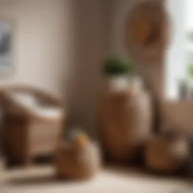 Cozy Rattan Accessories Rattan accessories enhancing a cozy home atmosphere