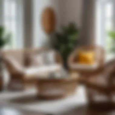 Stylish Rattan Furniture Elegant rattan furniture in a stylish living room