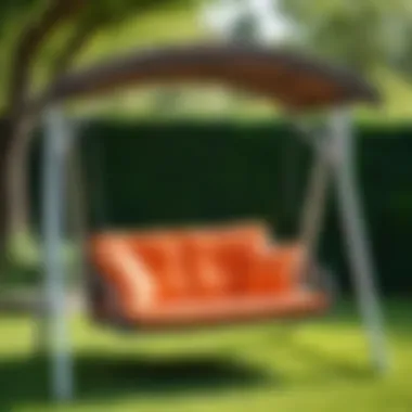 Damaged Canopy on Garden Swing Garden swing with a damaged canopy