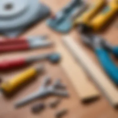 Tools and materials for laminate repair laid out