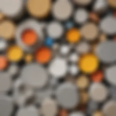 Variety of Repair Materials for Concrete Different materials for repairing concrete walls arranged on a surface