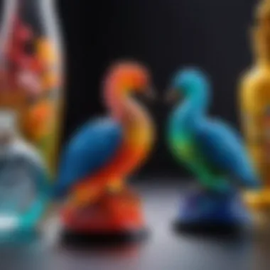 Intricate Epoxy Resin Figurines Colorful epoxy resin figurines showcasing intricate designs