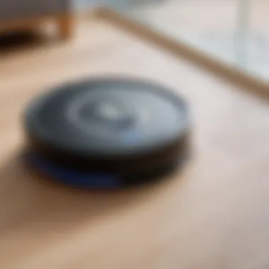 Smart Technology in Robotic Vacuums Close-up of a robotic vacuum's smart technology interface