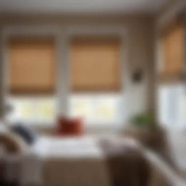 Roman shades installed in a cozy bedroom