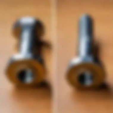 Before and after comparison of a round bolt removal