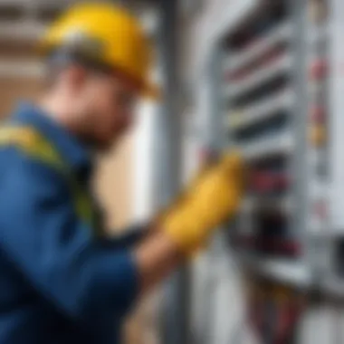 Safety precautions for working with electrical installations.