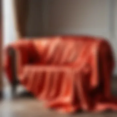 Artistic Draping of Satin Fabric on Furniture Satin fabric draped artistically on furniture