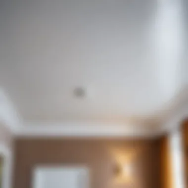 Close-up of a clean stretch ceiling highlighting its shine and texture