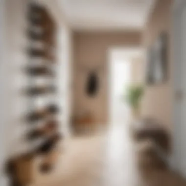 Shoe Rack Elegance in Hallway Elegant shoe rack enhancing hallway aesthetics