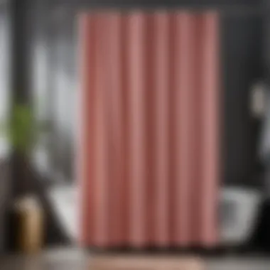 Variety of materials for shower curtains displayed