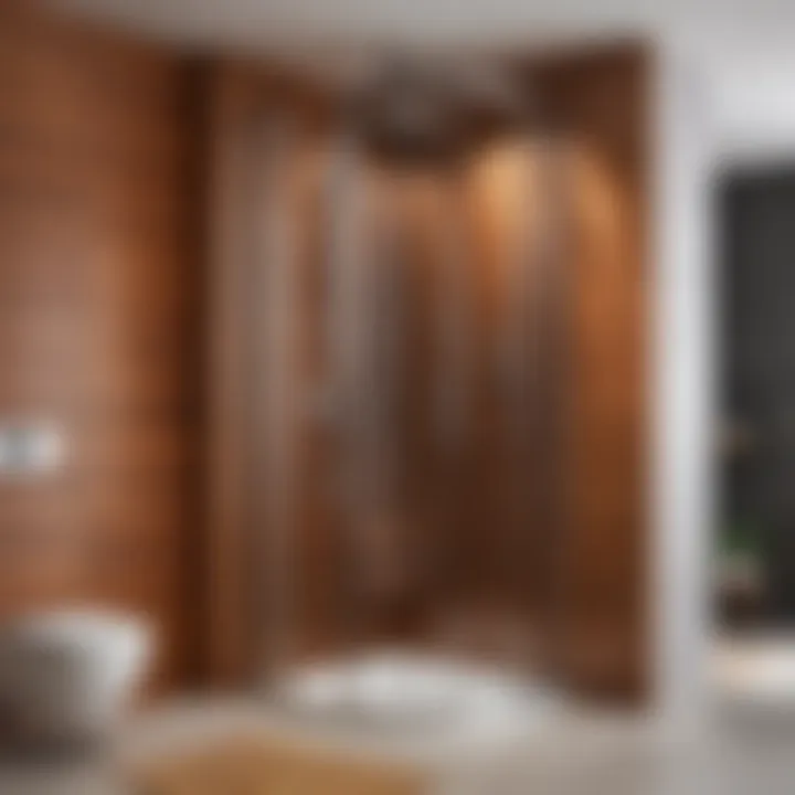 Different types of shower cabins arranged for comparison