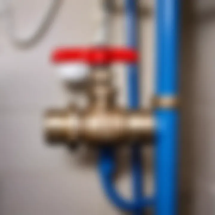 An installation of a shut-off valve in a plumbing system