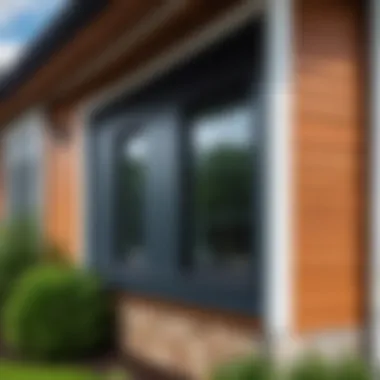 Beautifully Finished Siding on a Home A house with freshly installed siding showcasing different colors