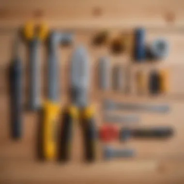 Essential Tools for Siding Installation Tools laid out for siding installation on a wooden surface