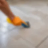 Silicone grout application on tiles