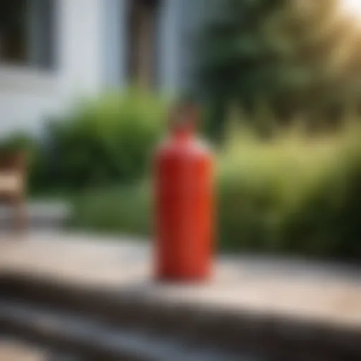 Small gas cylinder in outdoor setting