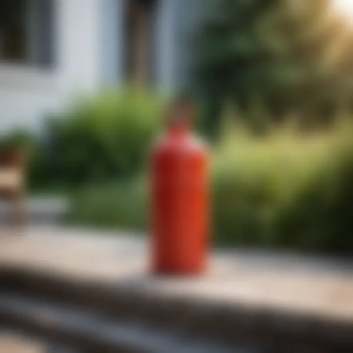 Small gas cylinder in outdoor setting