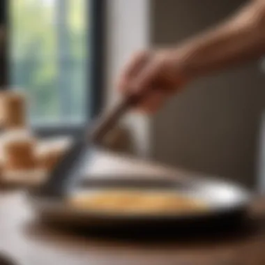 A professional craftsman using a spatula in finishing work