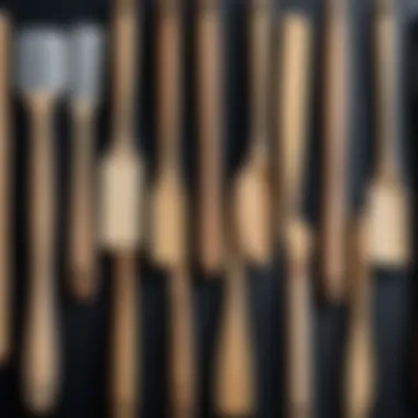 Diversity of Spatula Designs in Construction Various types of spatulas lined up for comparison
