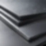 Close-up view of stainless steel sheets displaying surface texture.