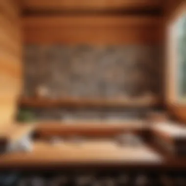 Arrangement of stones inside a sauna setting