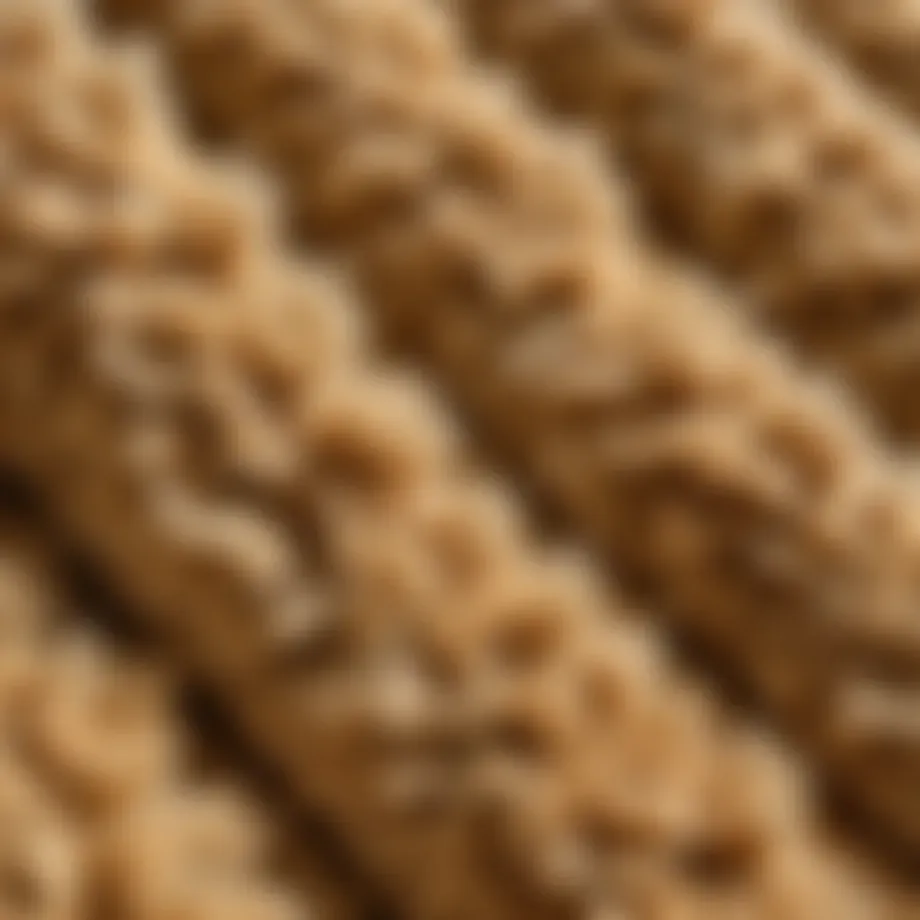 Close-up of stone wool insulation texture