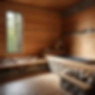 Aesthetic Stone Arrangement in Sauna An arrangement of stones in a sauna setting emphasizing their aesthetic appeal and functional design