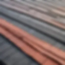 Close-up of roofing material adhesion