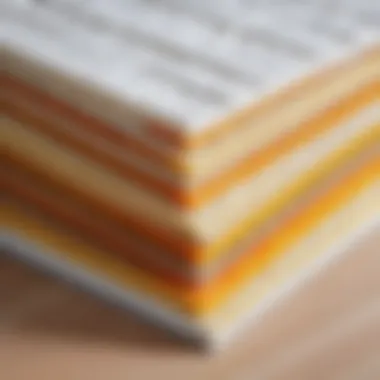 Thermal Insulation Layers A close-up of thermal insulation layers used in underfloor heating