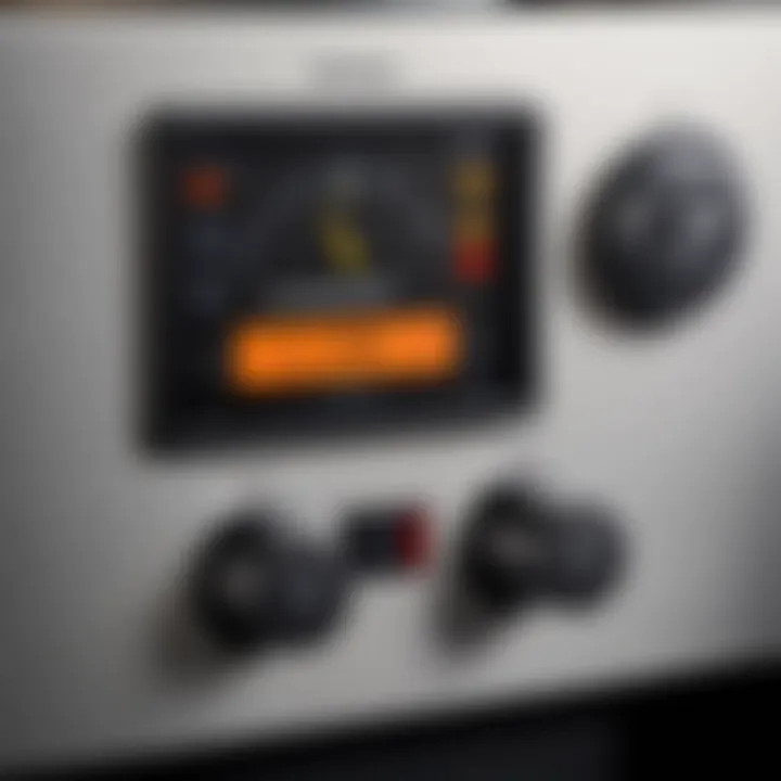 Close-up of a thermopot's control panel