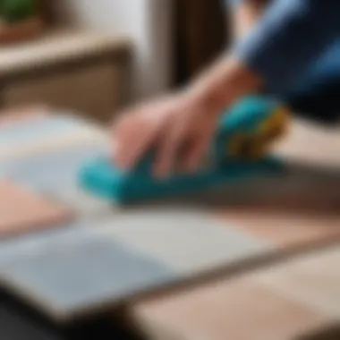 Demonstration of tile cutting technique