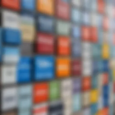 Close-up of tile price tags in a store