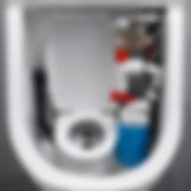 Interaction of Components in a Toilet Tank System Diagram showing the interaction between different components of a toilet tank.