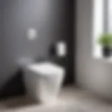 Modern toilet design with angled outlet