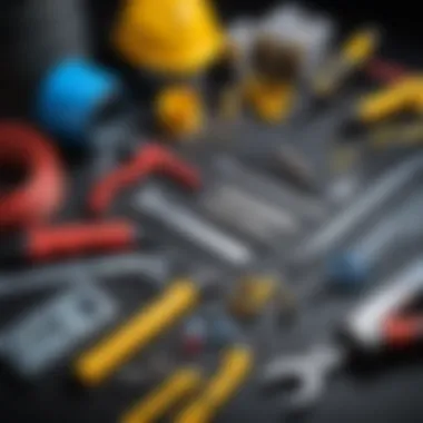 Tools for Duct Installation Tasks Tools laid out for duct installation tasks